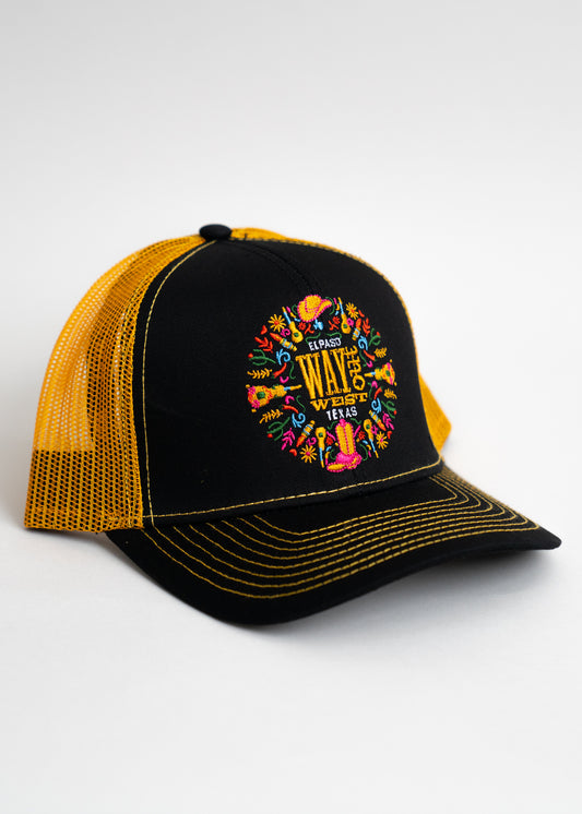 Embroidered WOW Vegas Gold Trucker Hat
